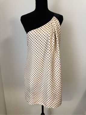 Jenni Kayne Silk Off Shoulder Polk a Dot Dress